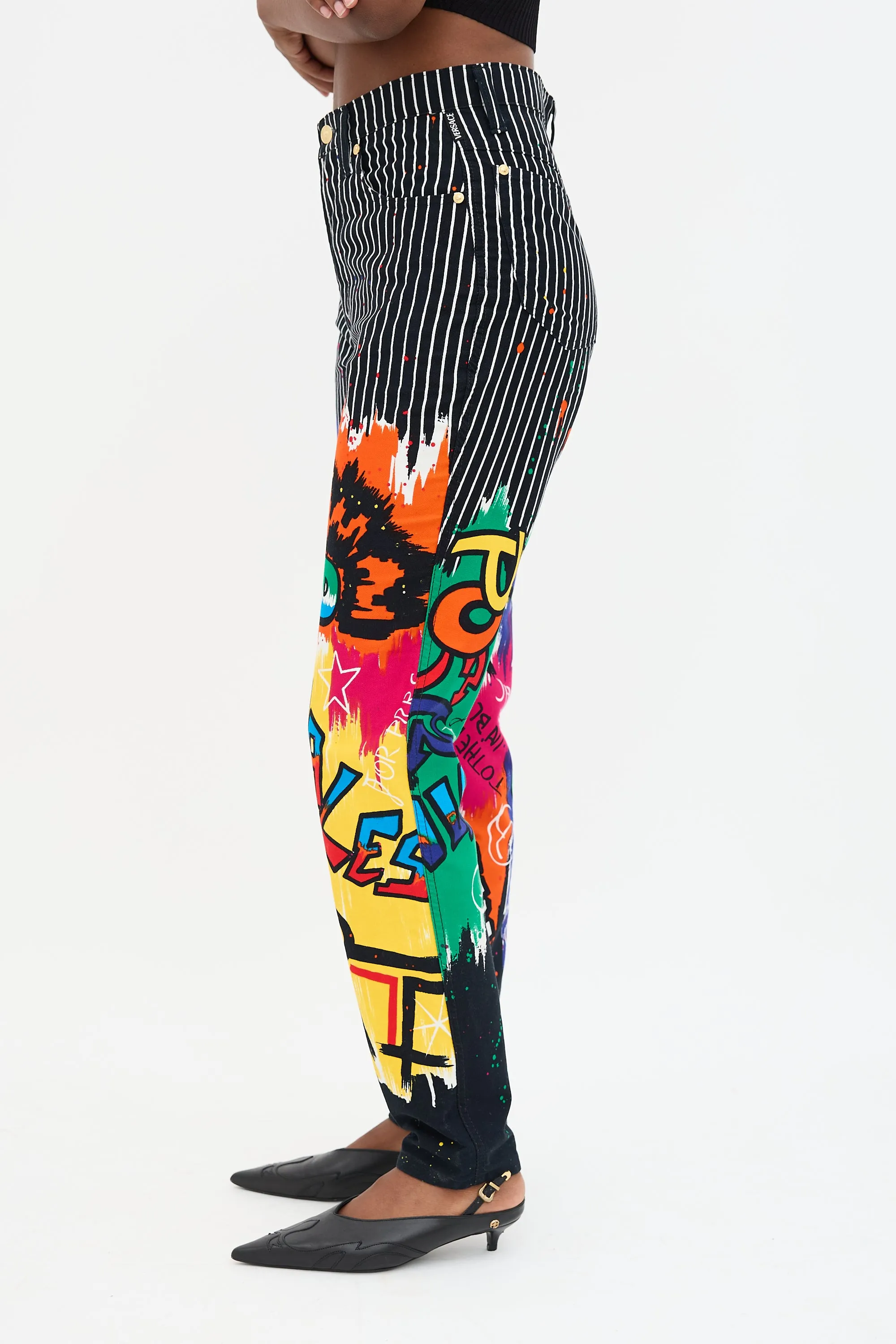 1990s Pin Stripe Graffiti Trouser