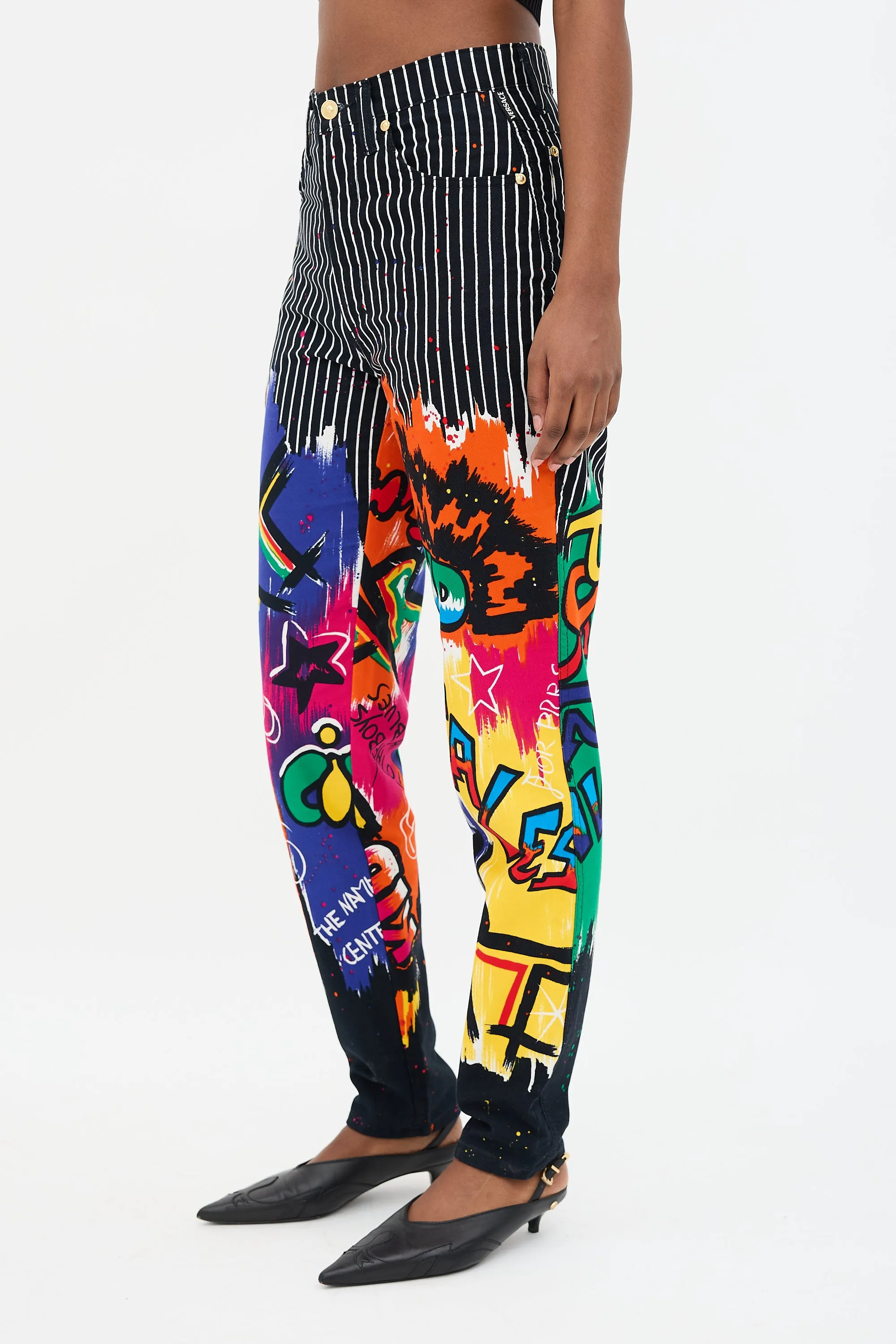 1990s Pin Stripe Graffiti Trouser