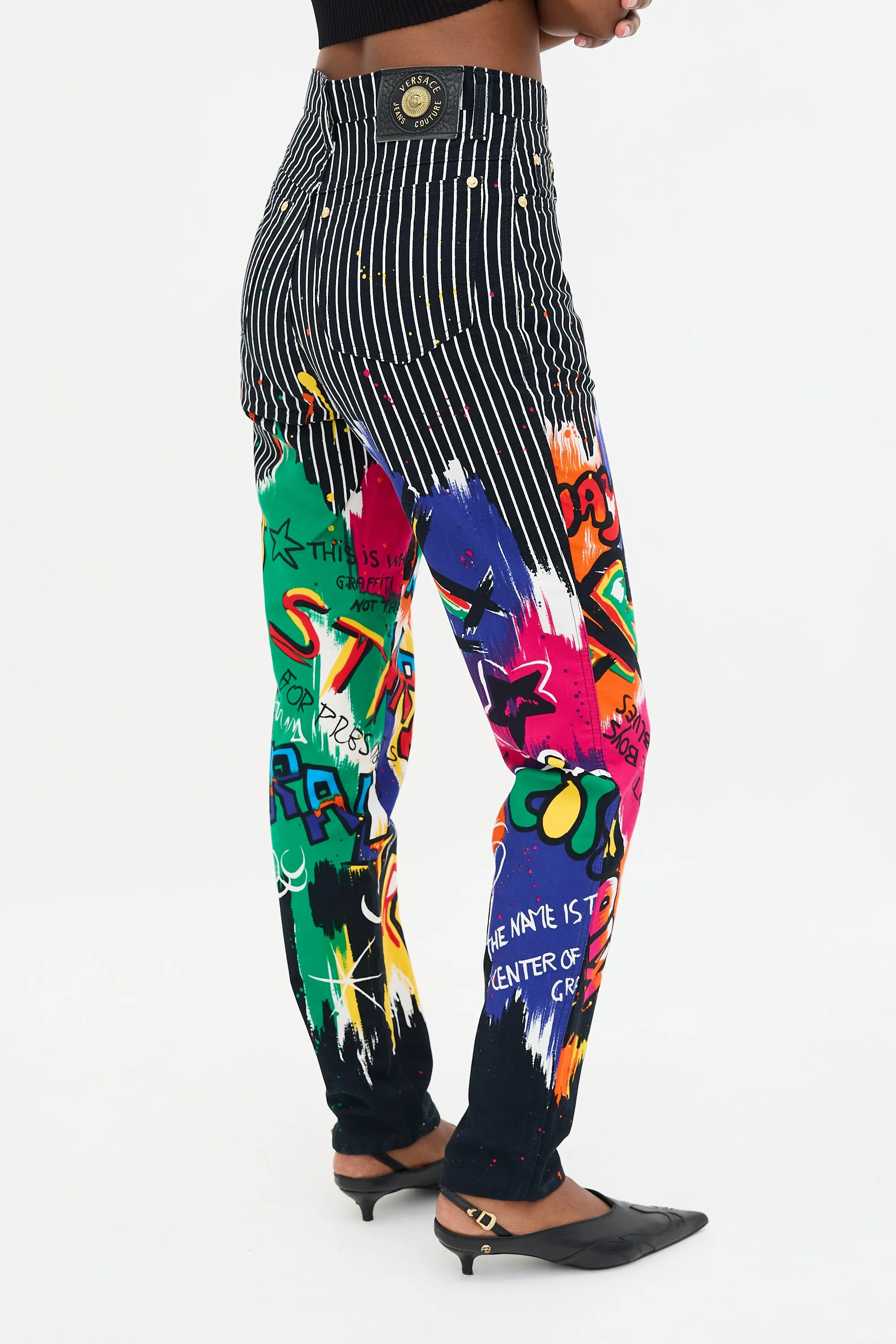 1990s Pin Stripe Graffiti Trouser