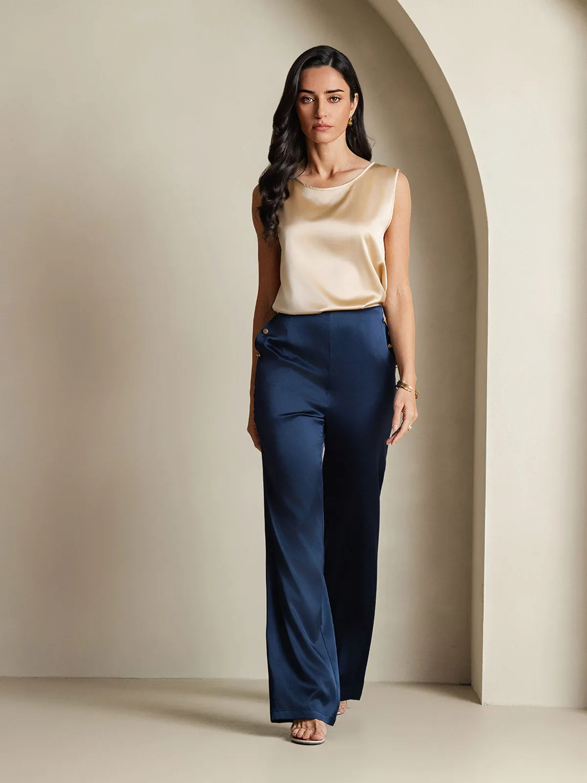 19Momme Silk Round Neck Tank Top