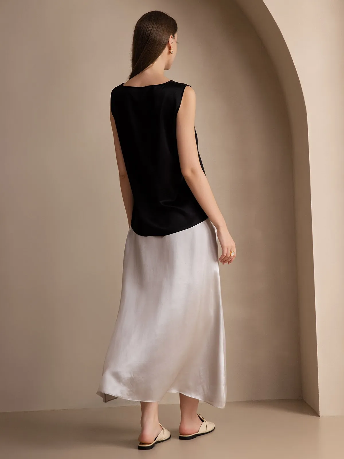 19Momme Silk Round Neck Tank Top