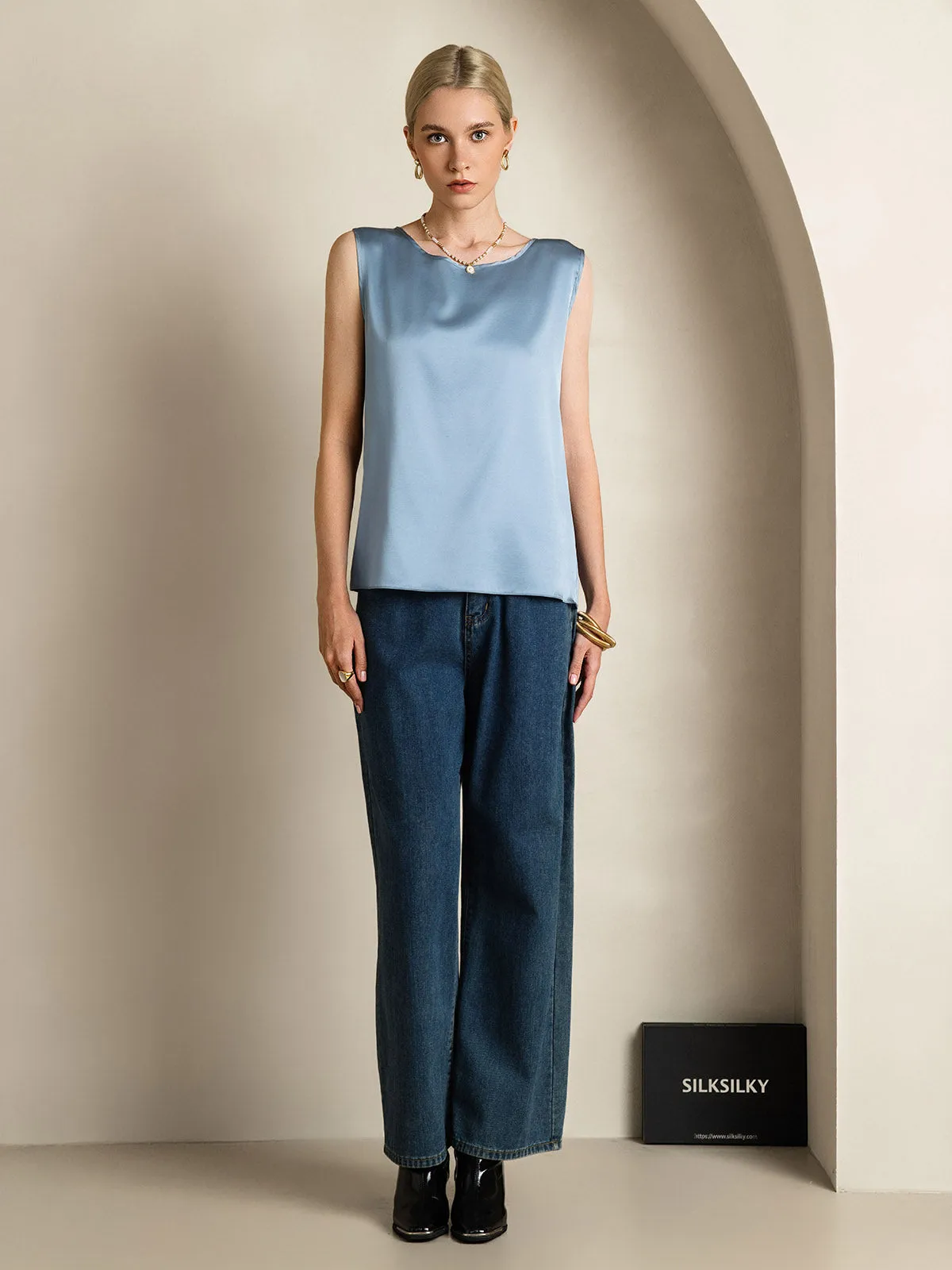 19Momme Silk Round Neck Tank Top