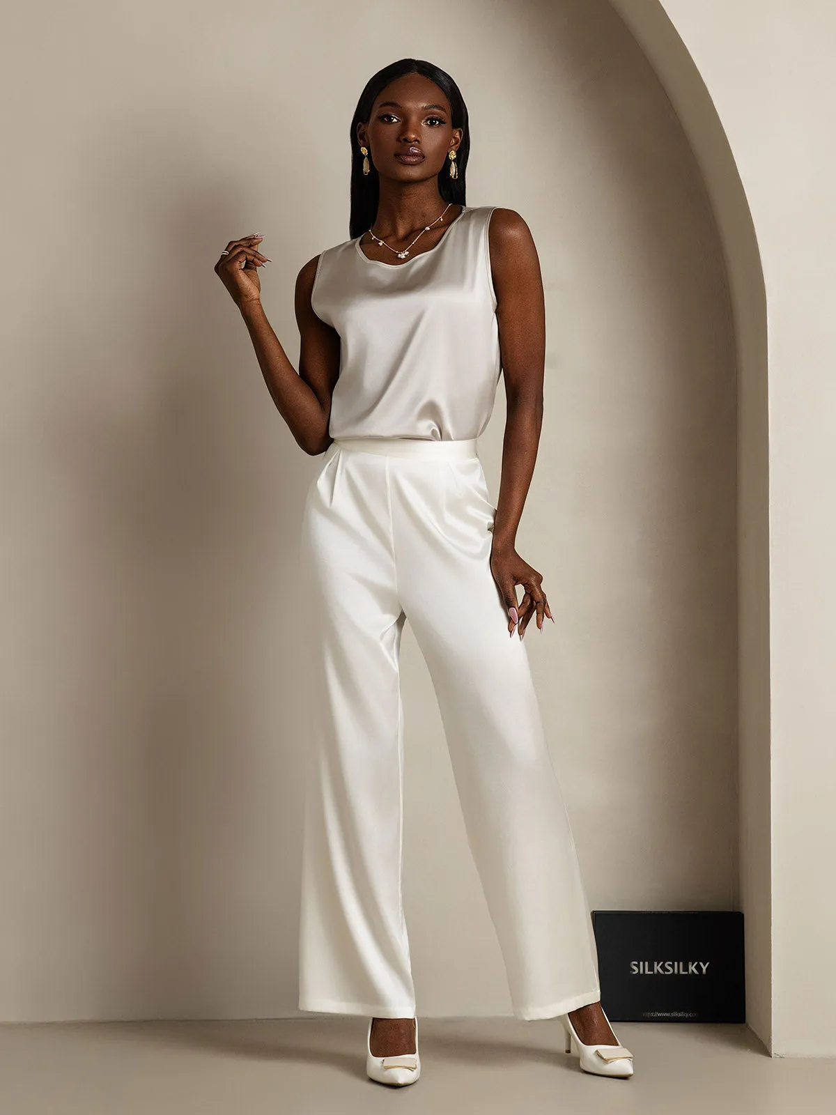 19Momme Silk Round Neck Tank Top