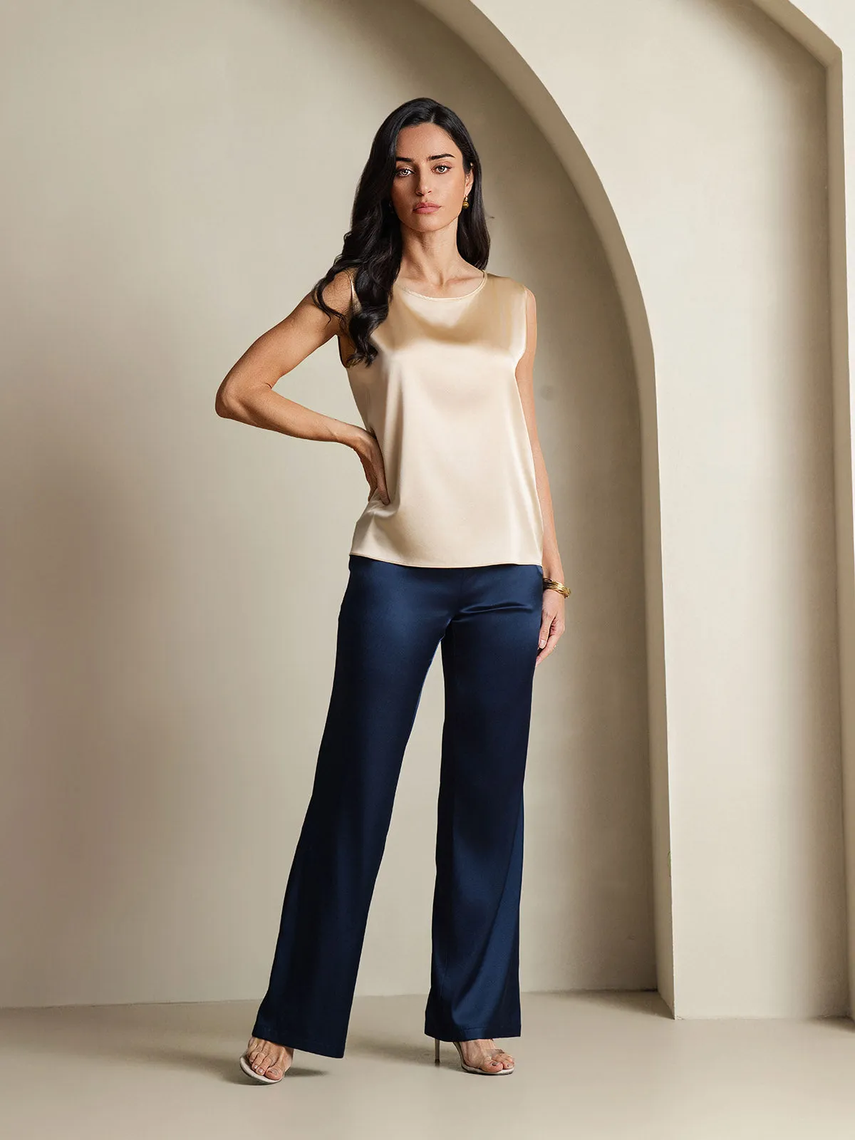 19Momme Silk Round Neck Tank Top