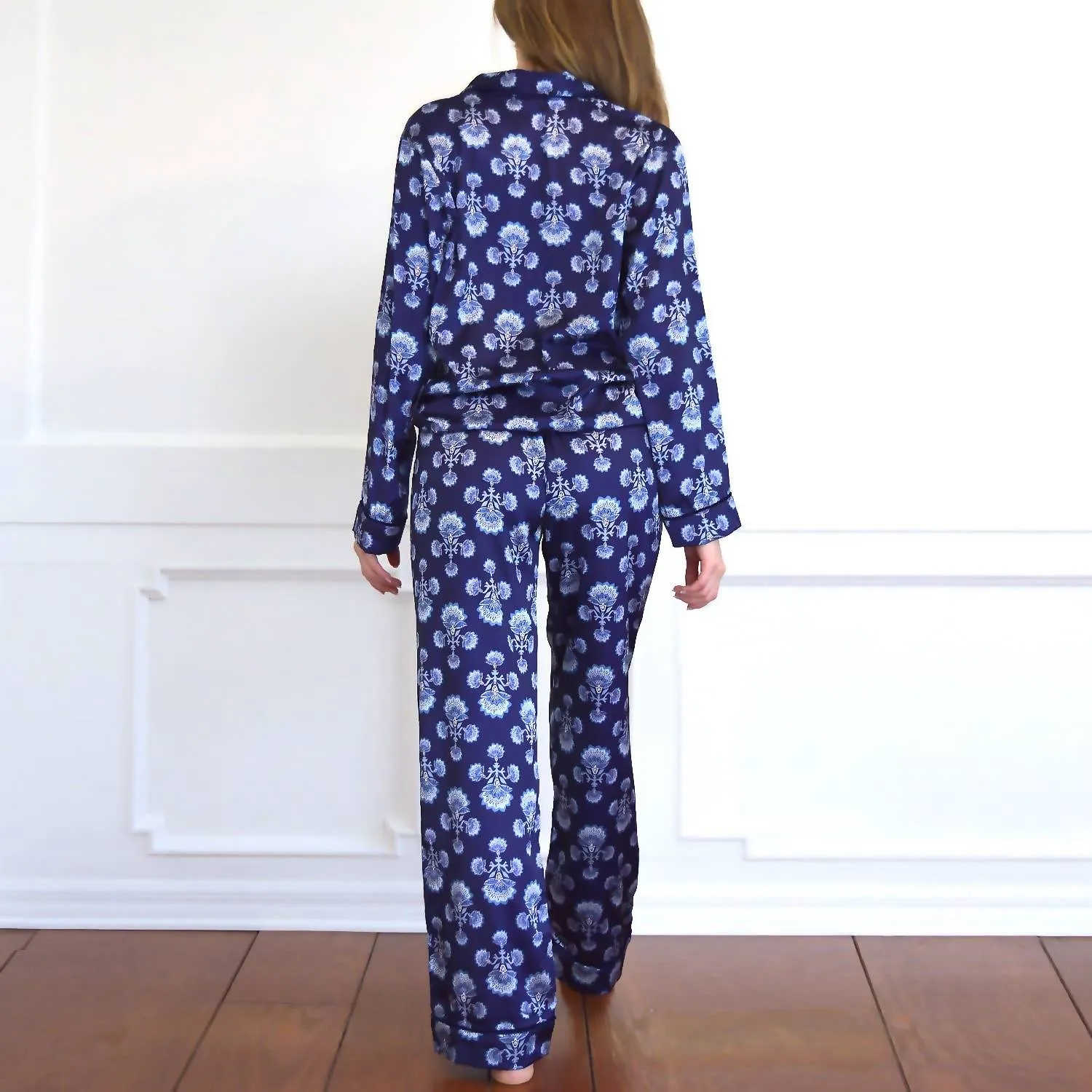 8 Oak Lane - Fan Satin Pant PJ Set