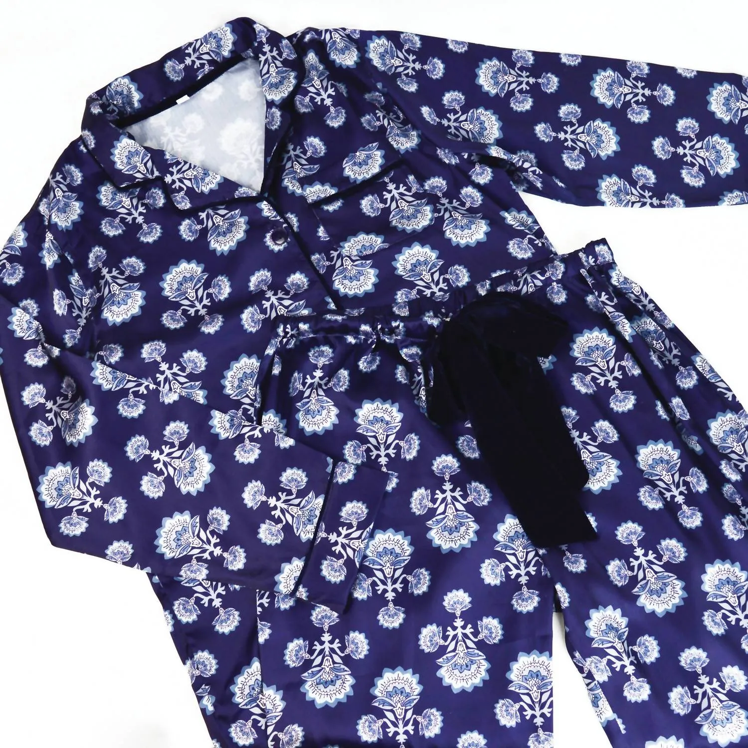 8 Oak Lane - Fan Satin Pant PJ Set
