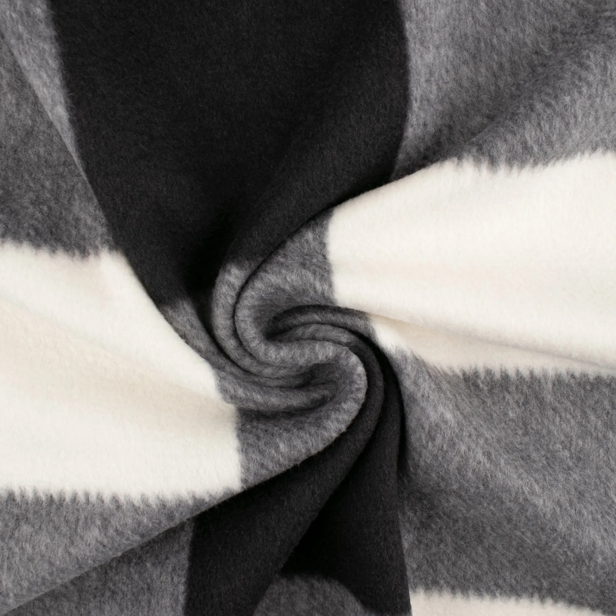 Anti-Pill Fleece Print - OUTBACK - Buffalo plaid - Ivory