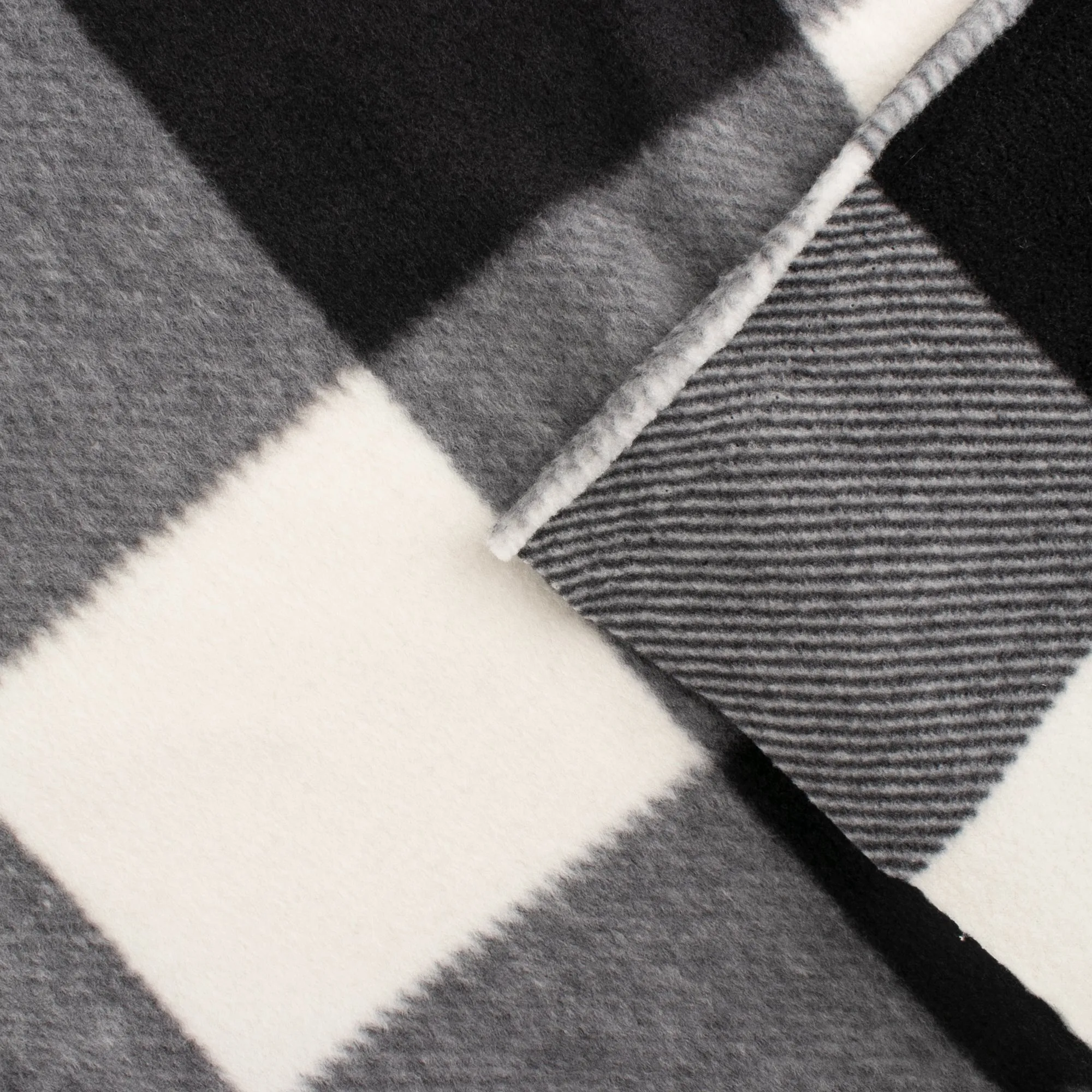 Anti-Pill Fleece Print - OUTBACK - Buffalo plaid - Ivory