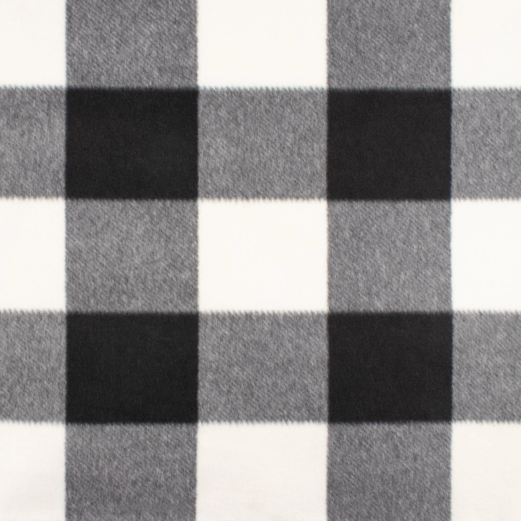 Anti-Pill Fleece Print - OUTBACK - Buffalo plaid - Ivory