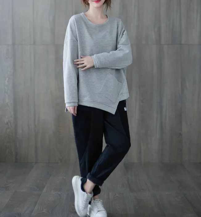 Autumn Loose Spring Casual Women Cotton Tops WG961707