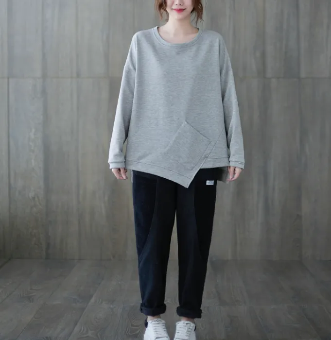 Autumn Loose Spring Casual Women Cotton Tops WG961707
