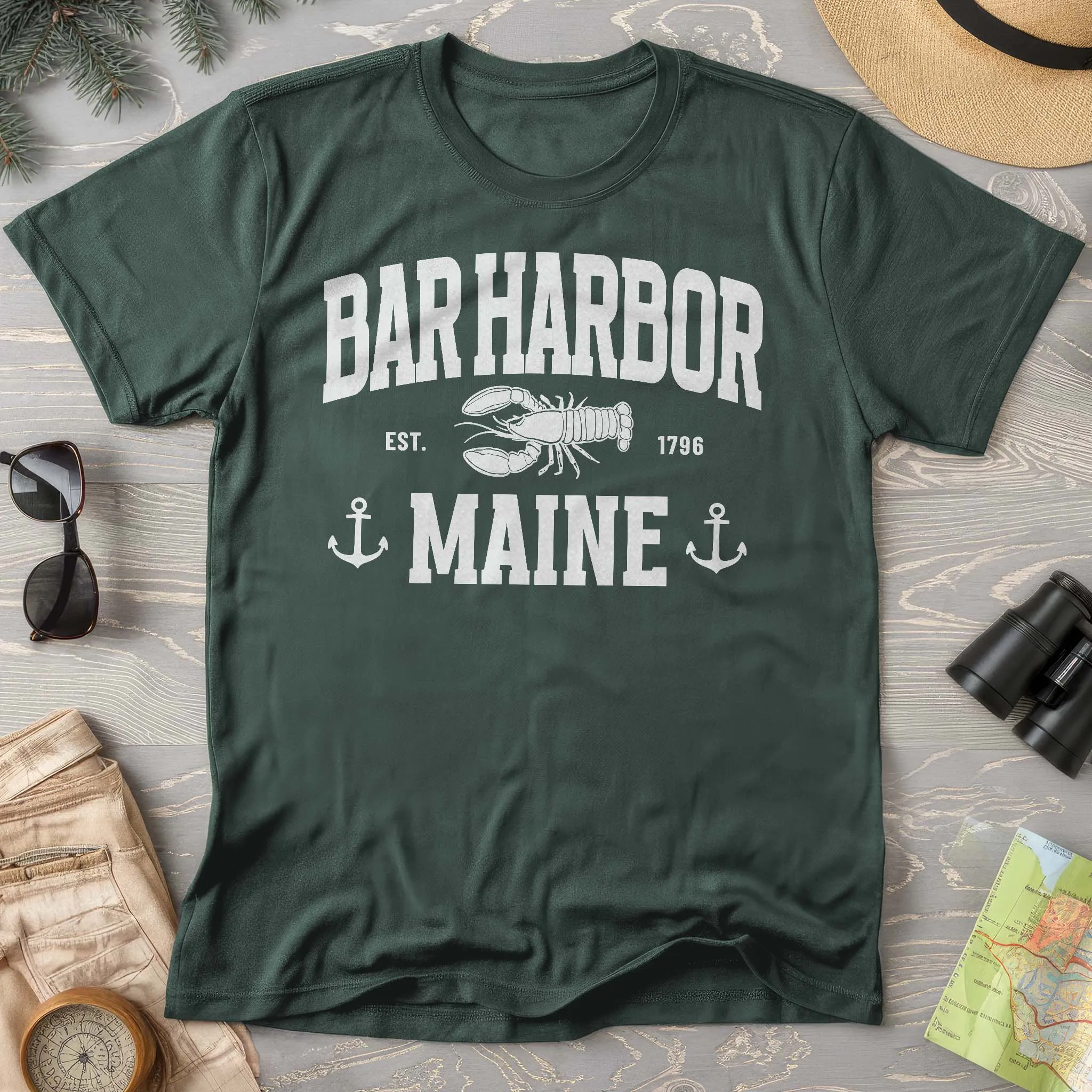 Bar Harbor Maine "Nautical Lobster" Comfort Colors T-Shirt