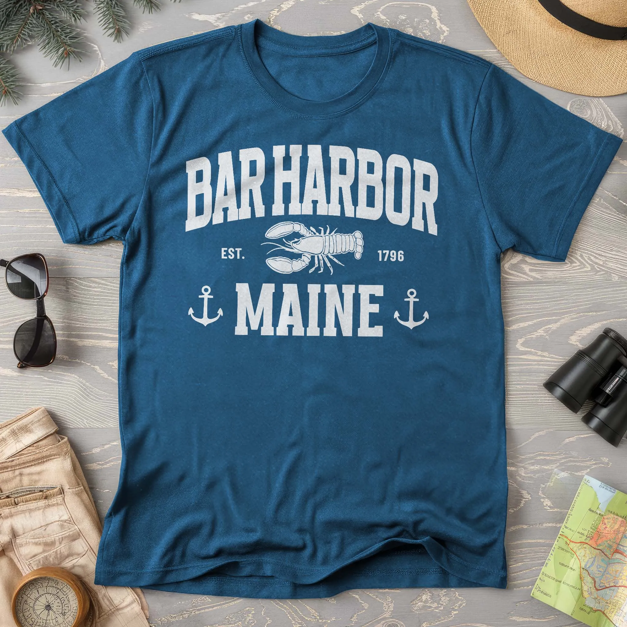 Bar Harbor Maine "Nautical Lobster" Comfort Colors T-Shirt