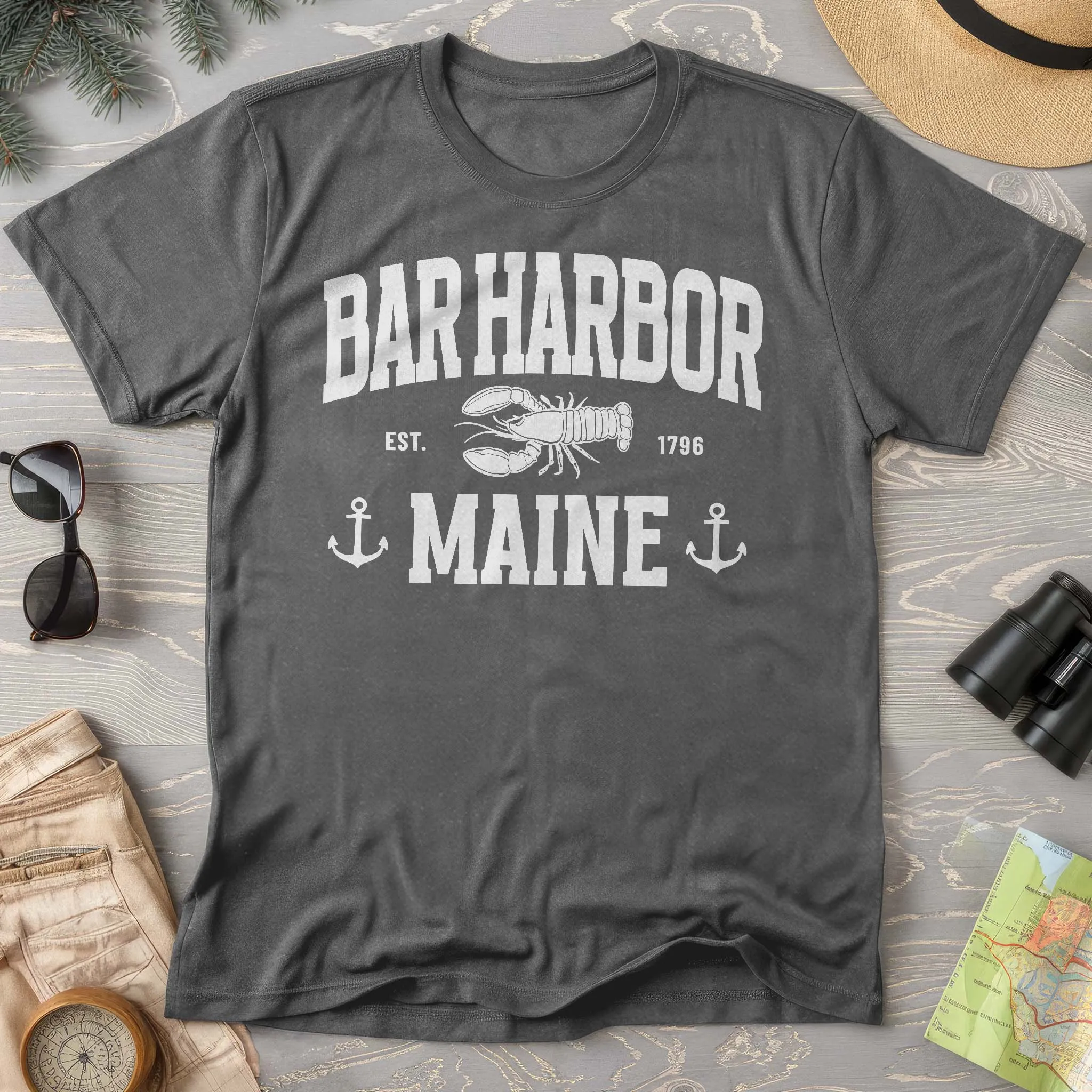 Bar Harbor Maine "Nautical Lobster" Comfort Colors T-Shirt