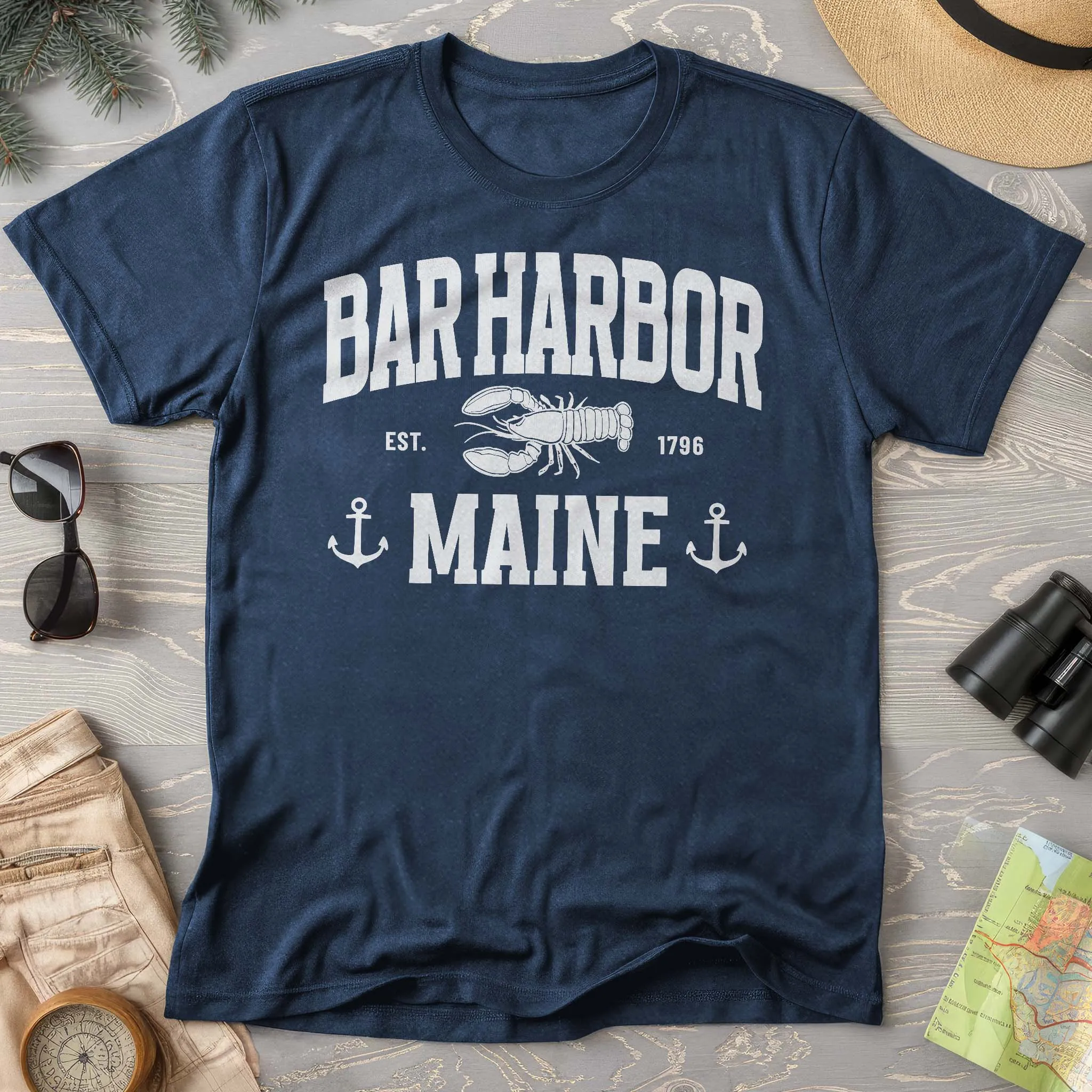 Bar Harbor Maine "Nautical Lobster" Comfort Colors T-Shirt