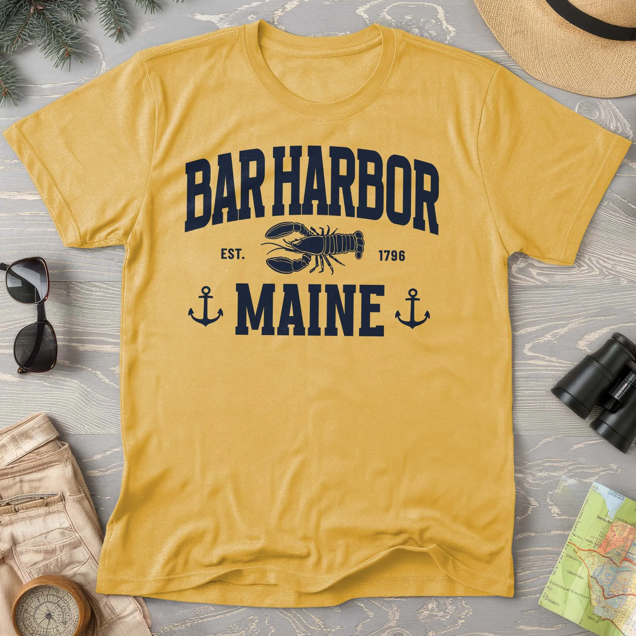 Bar Harbor Maine "Nautical Lobster" Comfort Colors T-Shirt