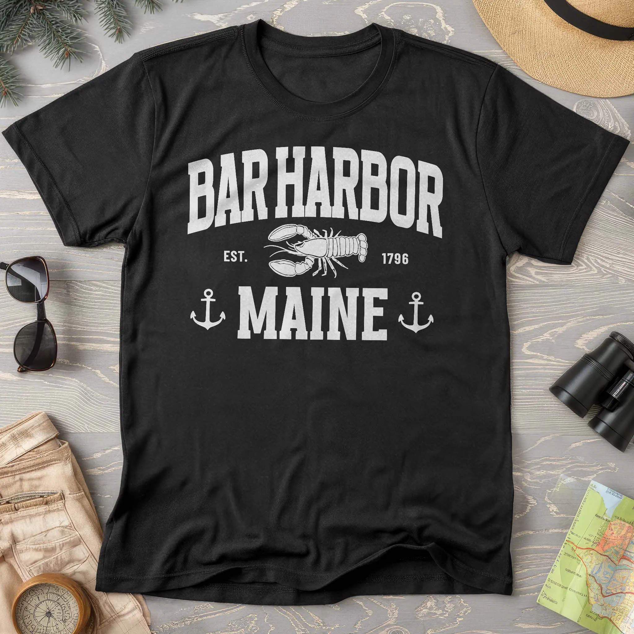 Bar Harbor Maine "Nautical Lobster" Comfort Colors T-Shirt