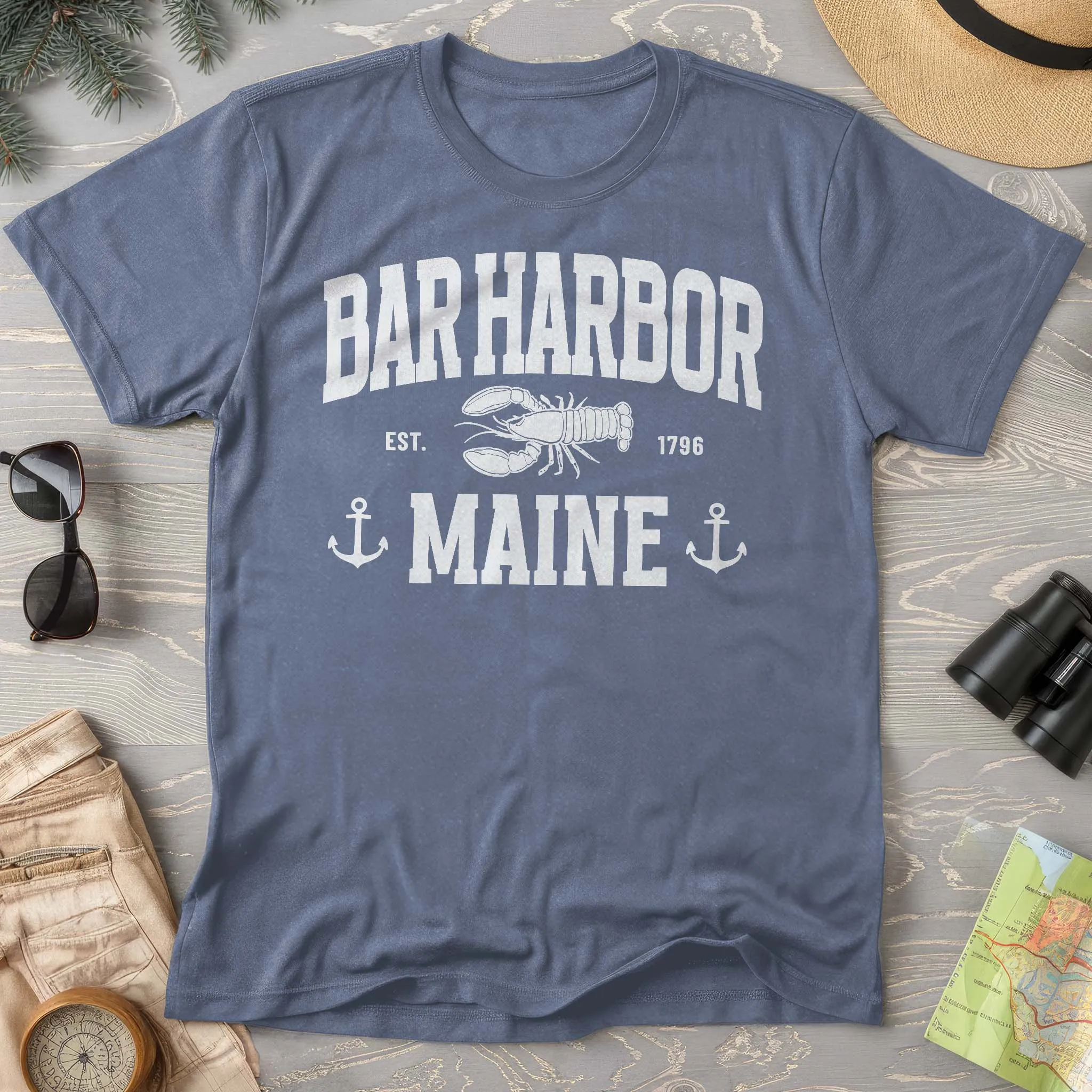 Bar Harbor Maine "Nautical Lobster" Comfort Colors T-Shirt