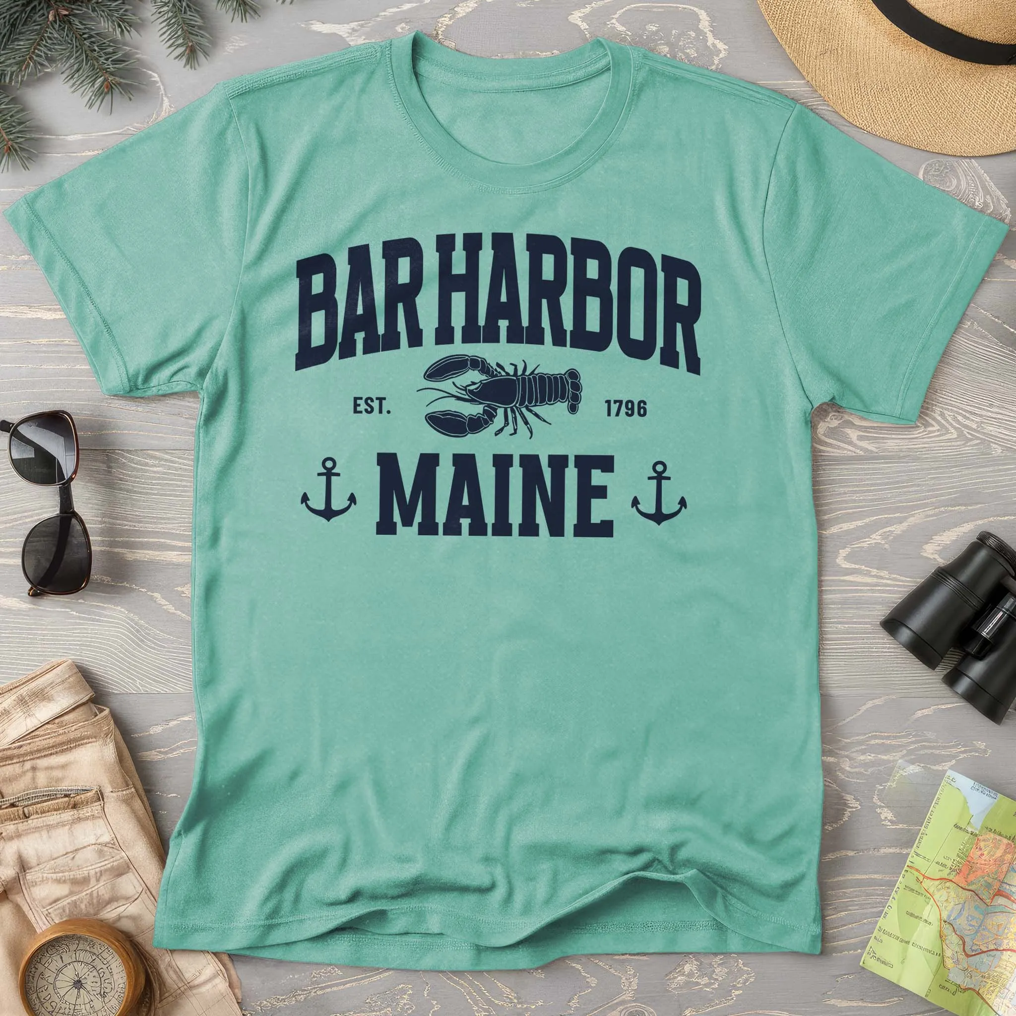 Bar Harbor Maine "Nautical Lobster" Comfort Colors T-Shirt