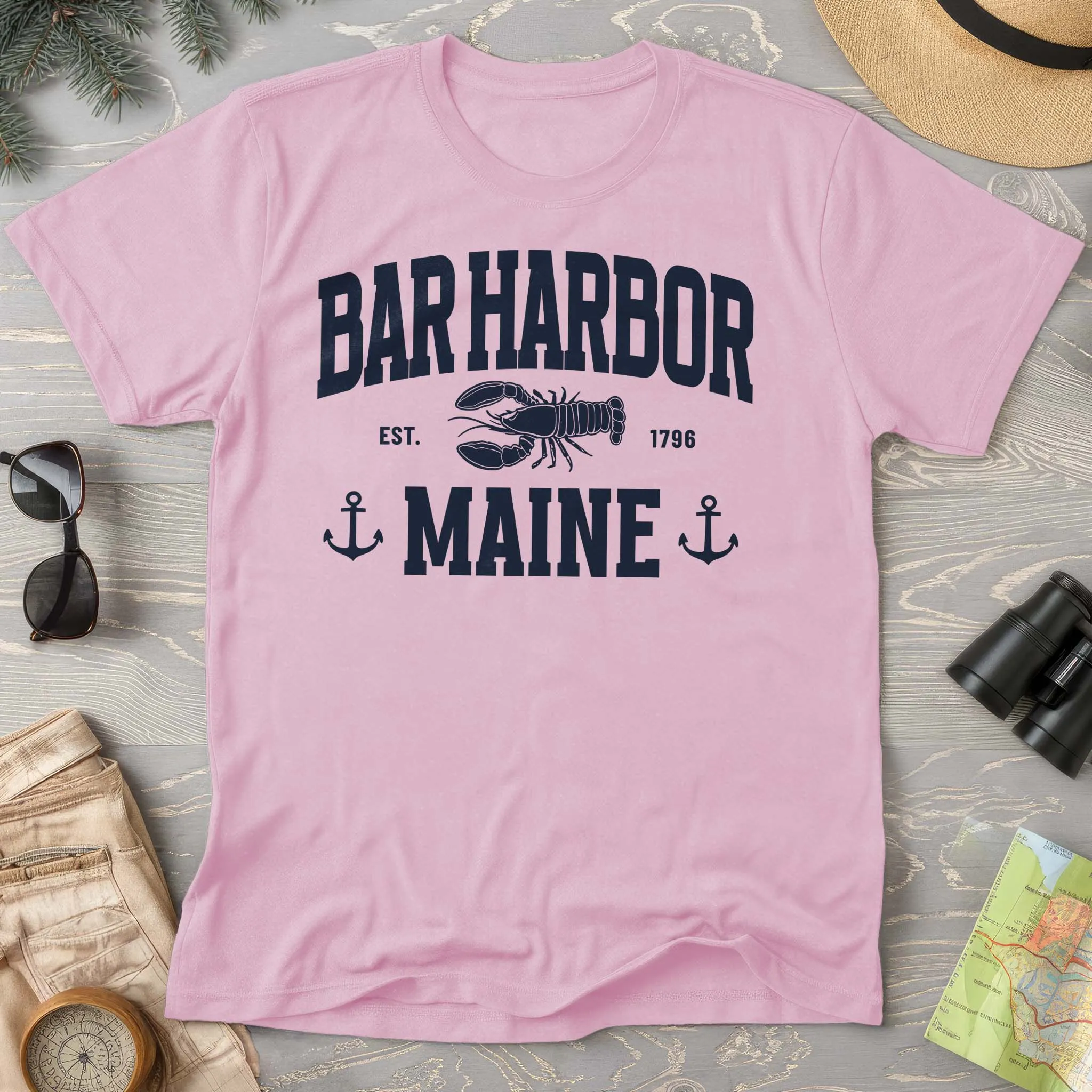 Bar Harbor Maine "Nautical Lobster" Comfort Colors T-Shirt