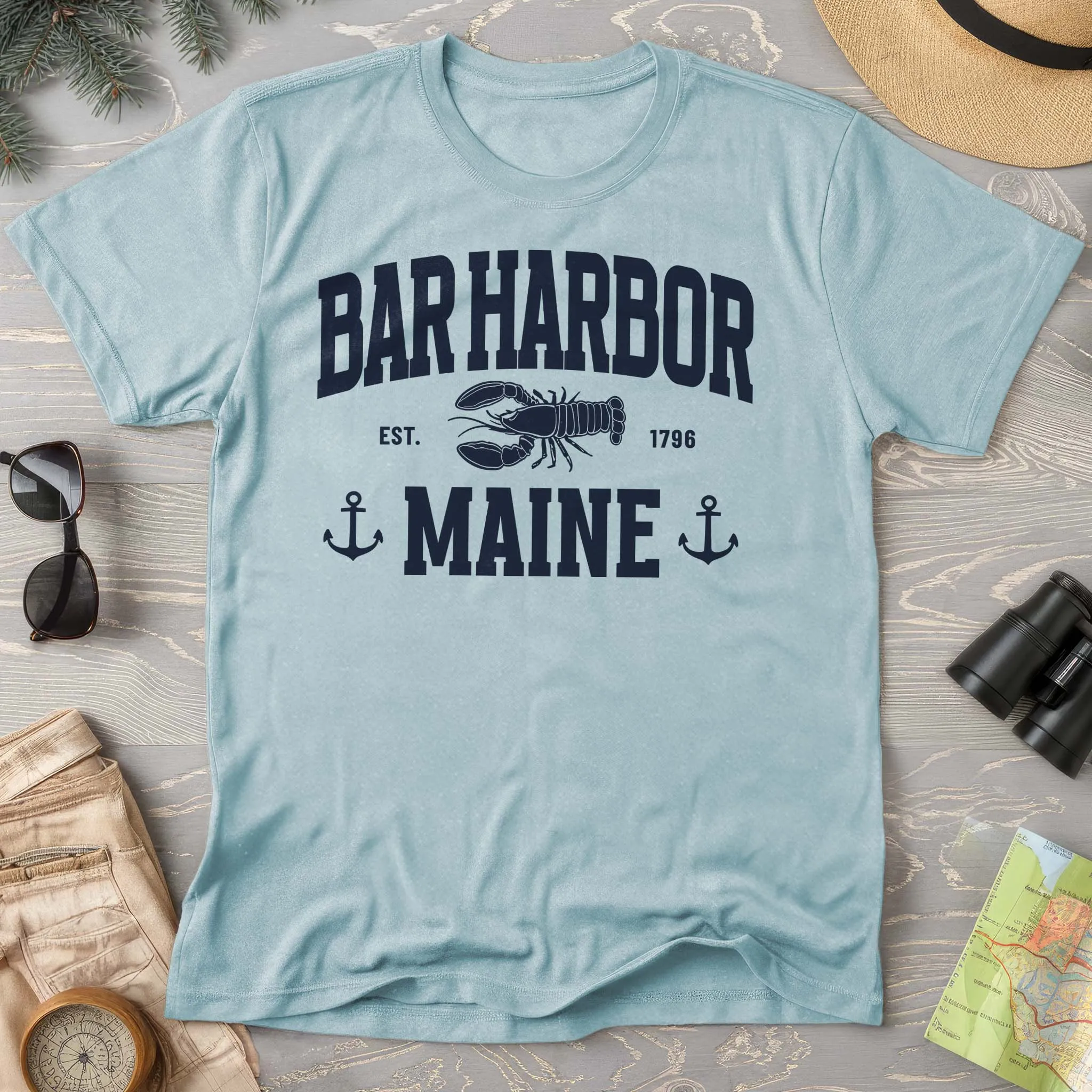 Bar Harbor Maine "Nautical Lobster" Comfort Colors T-Shirt