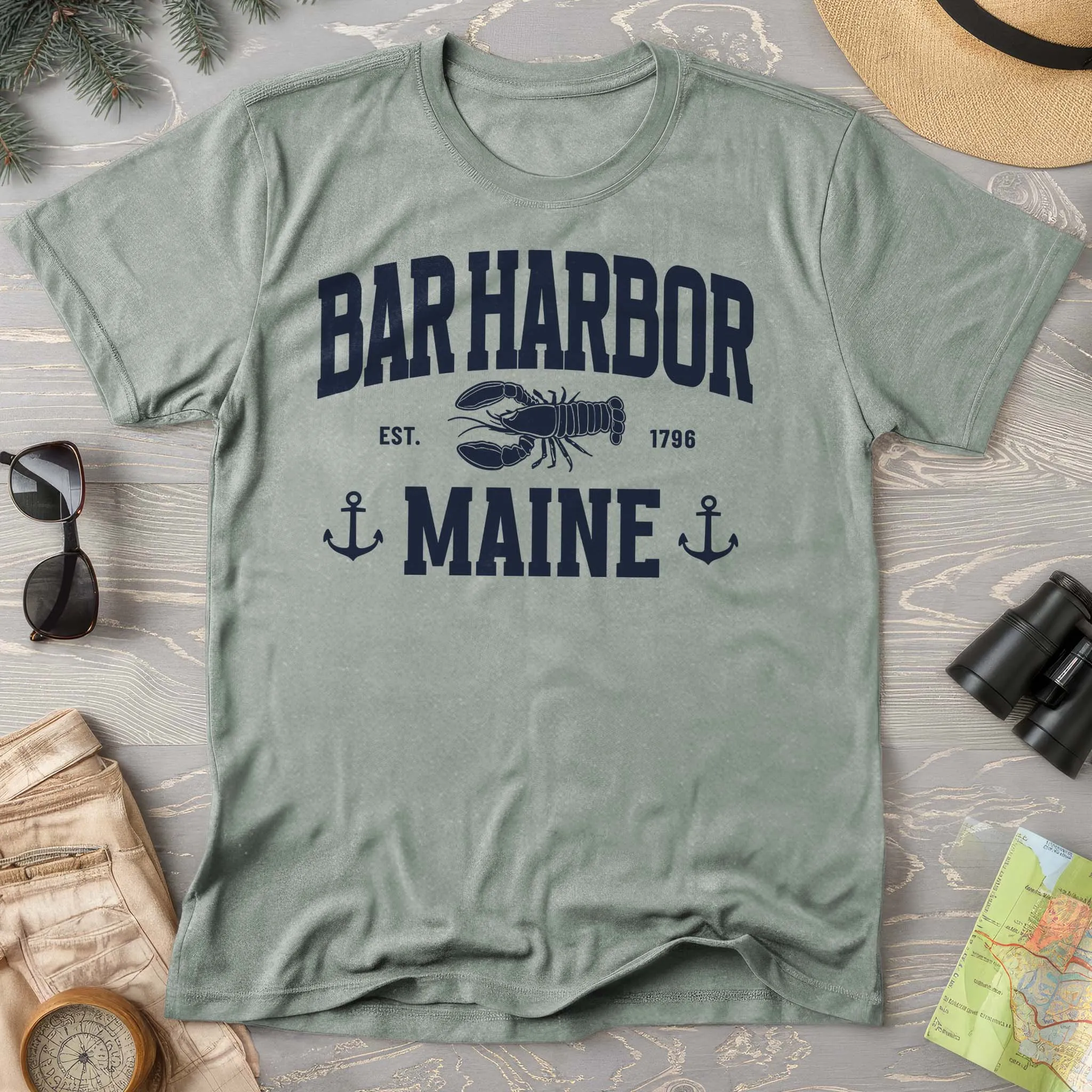 Bar Harbor Maine "Nautical Lobster" Comfort Colors T-Shirt