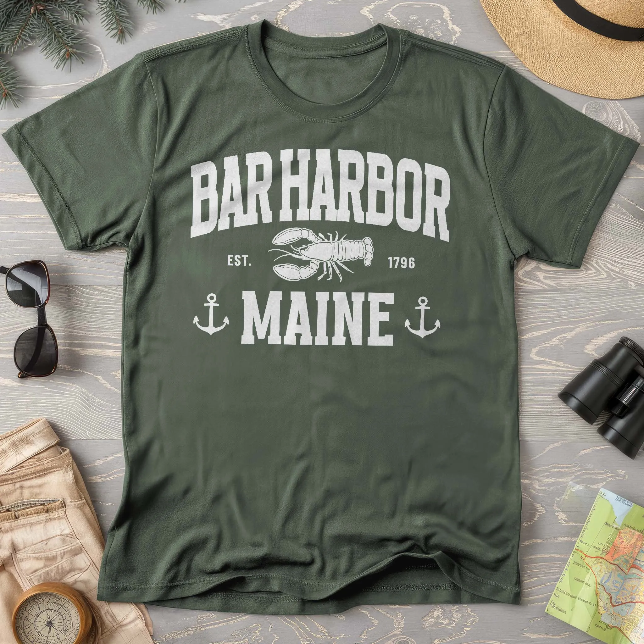 Bar Harbor Maine "Nautical Lobster" Comfort Colors T-Shirt