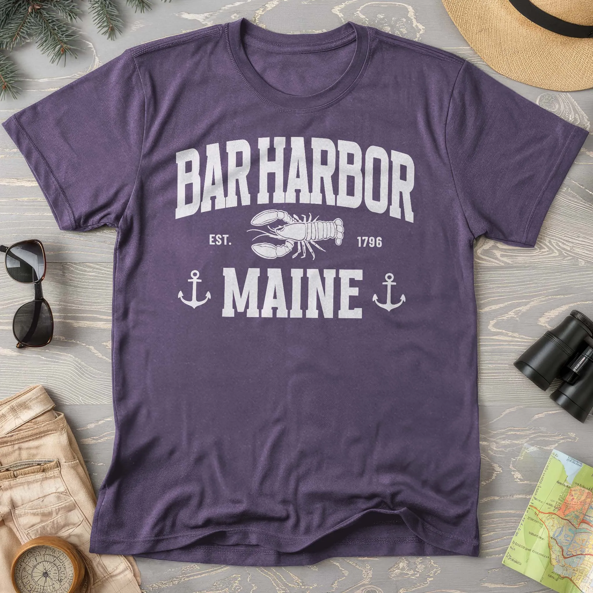 Bar Harbor Maine "Nautical Lobster" Comfort Colors T-Shirt
