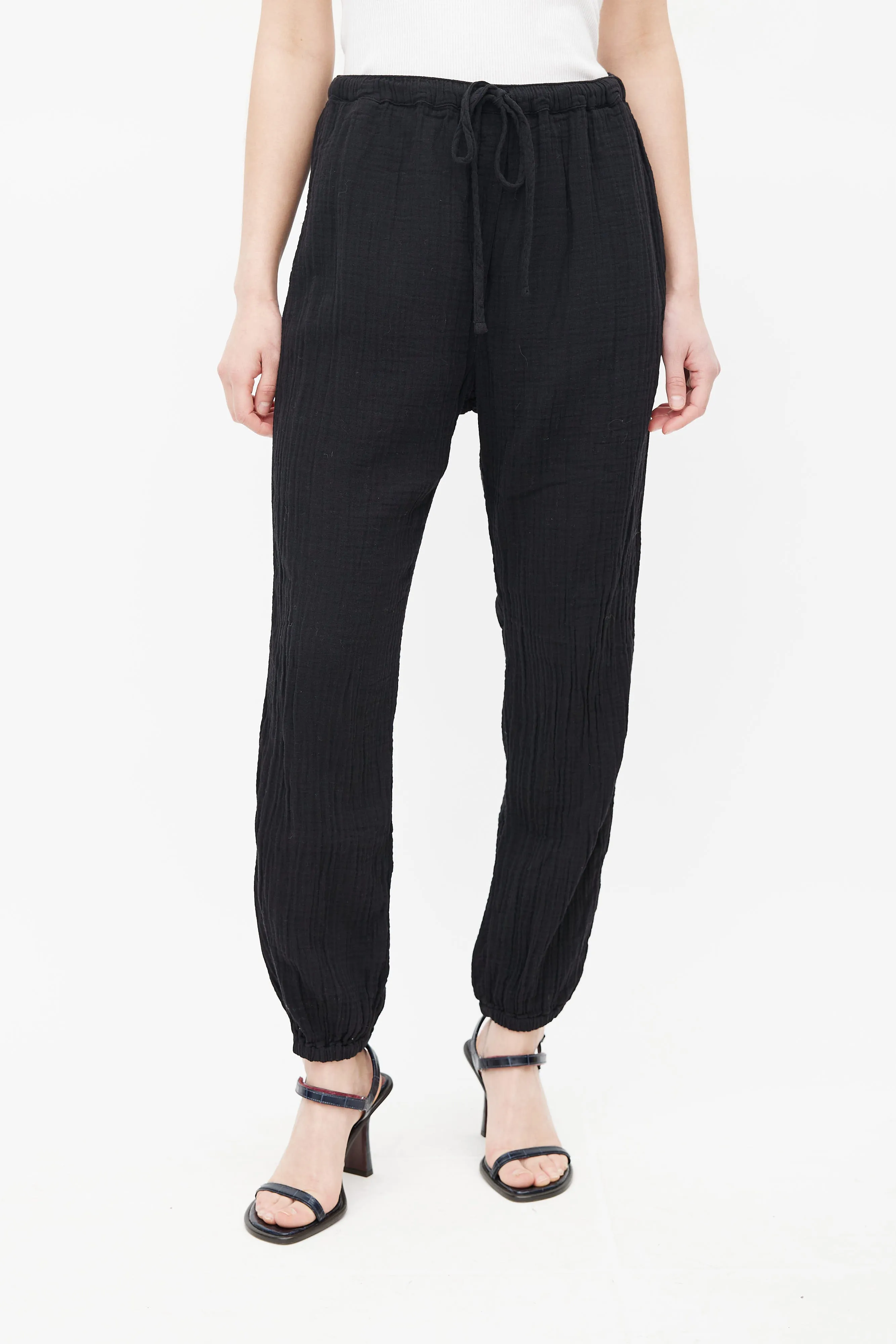 Black Cotton Lounge Pant