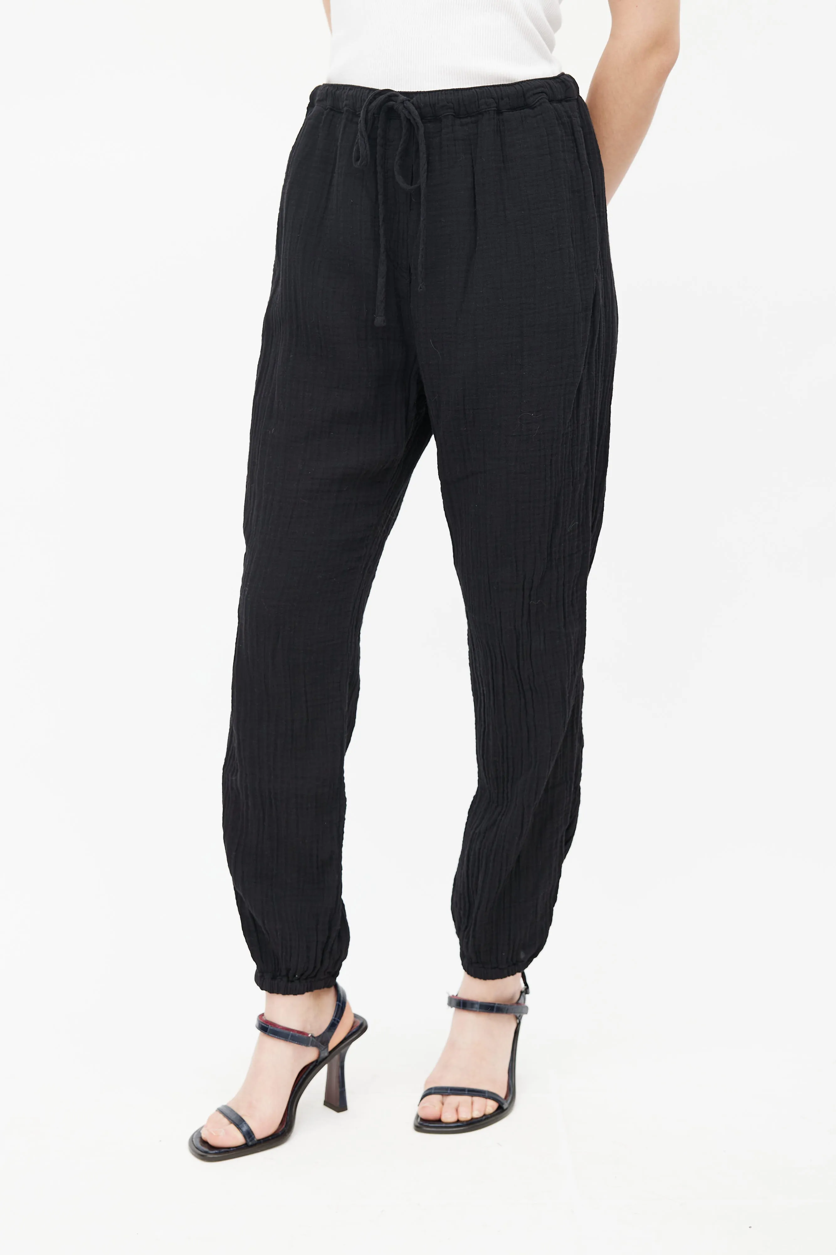 Black Cotton Lounge Pant