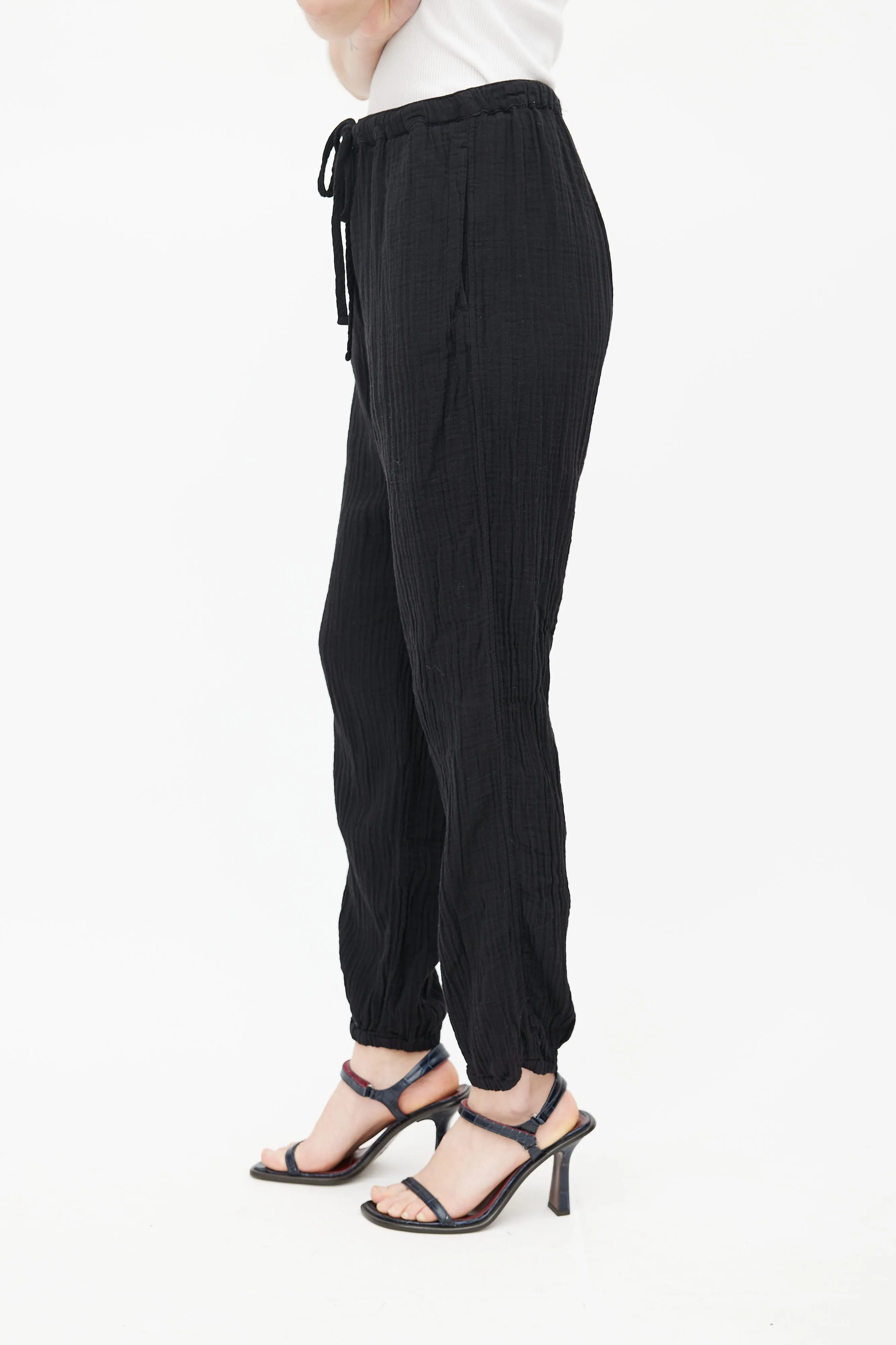 Black Cotton Lounge Pant