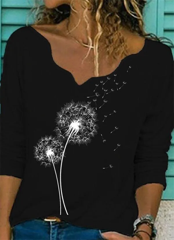 Casual Animal Long Sleeve Printed Shirts & Tops