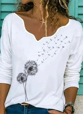 Casual Animal Long Sleeve Printed Shirts & Tops