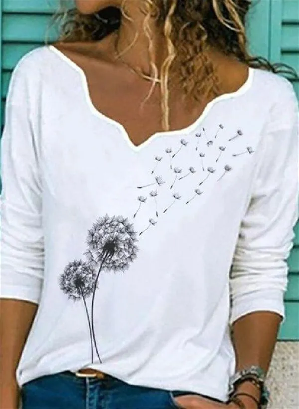 Casual Animal Long Sleeve Printed Shirts & Tops