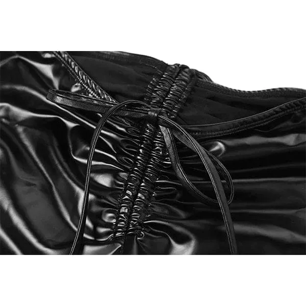 Danica PU Leather Drawstring Flare Pants