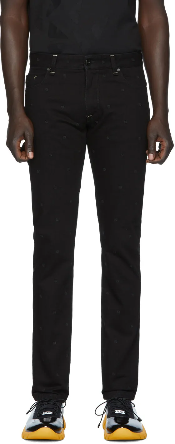Fendi Black Micro FF Jeans