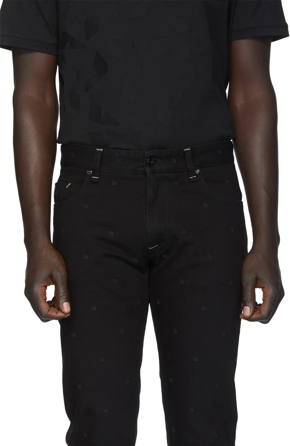 Fendi Black Micro FF Jeans