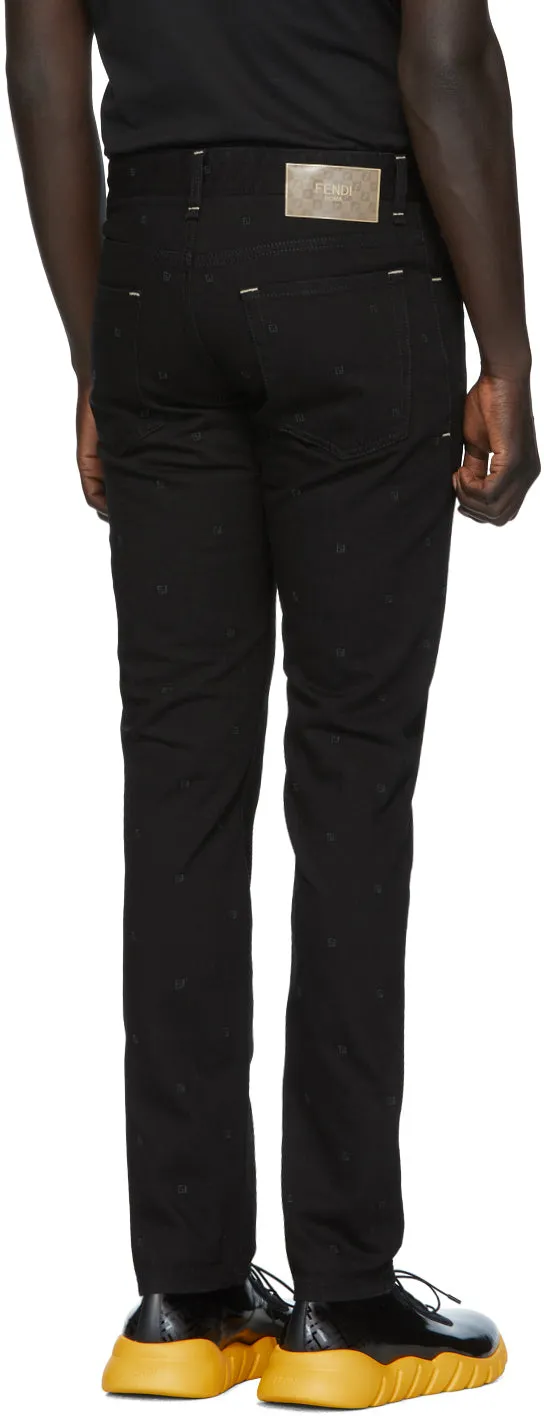 Fendi Black Micro FF Jeans