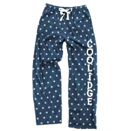FLANNEL PANTS w POCKETS / NAVY & STARS