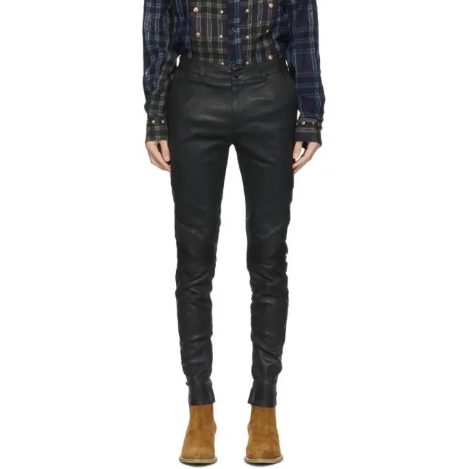 FREI-MUT Black Leather Duchamp Trousers