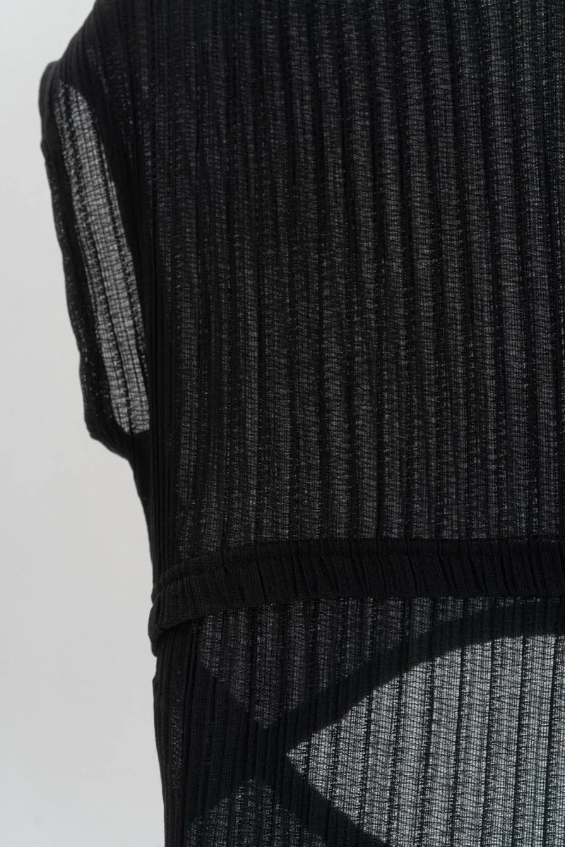 french sleeve ribbed tops/2color