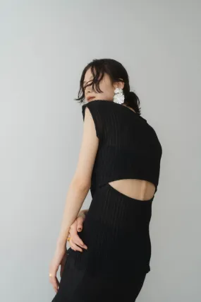 french sleeve ribbed tops/2color