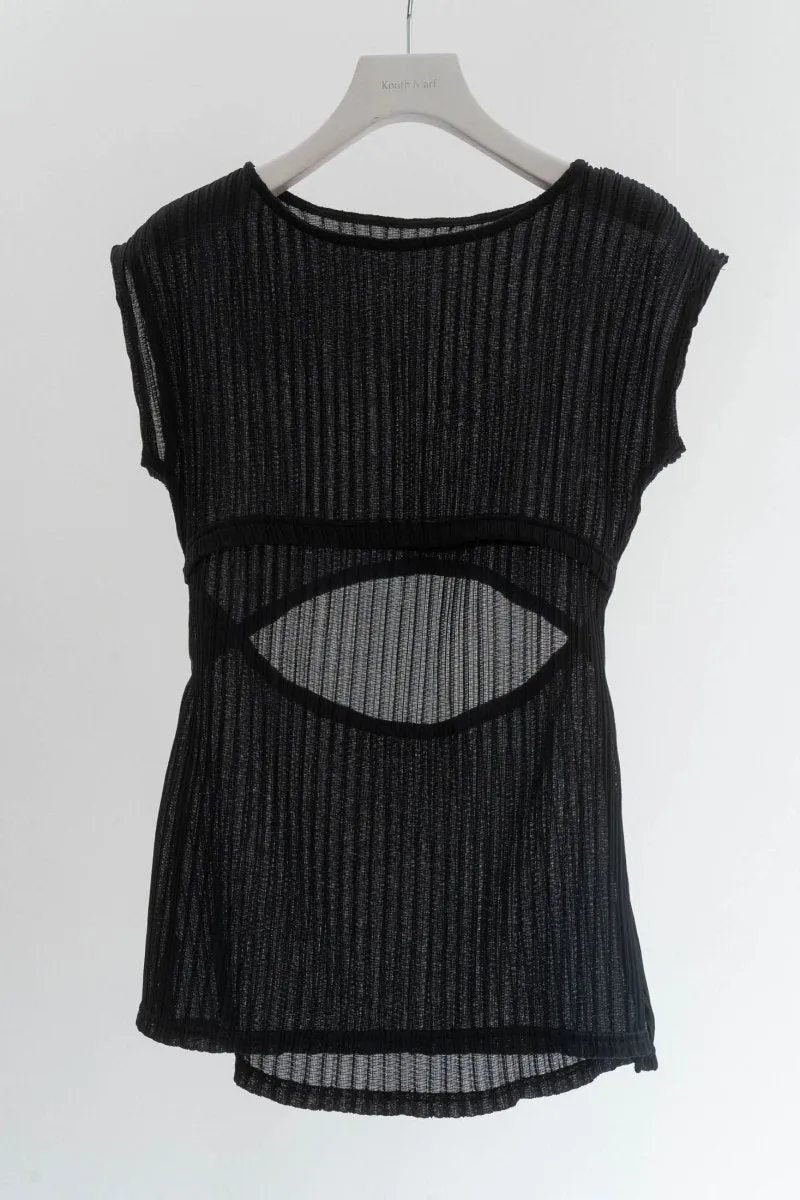 french sleeve ribbed tops/2color