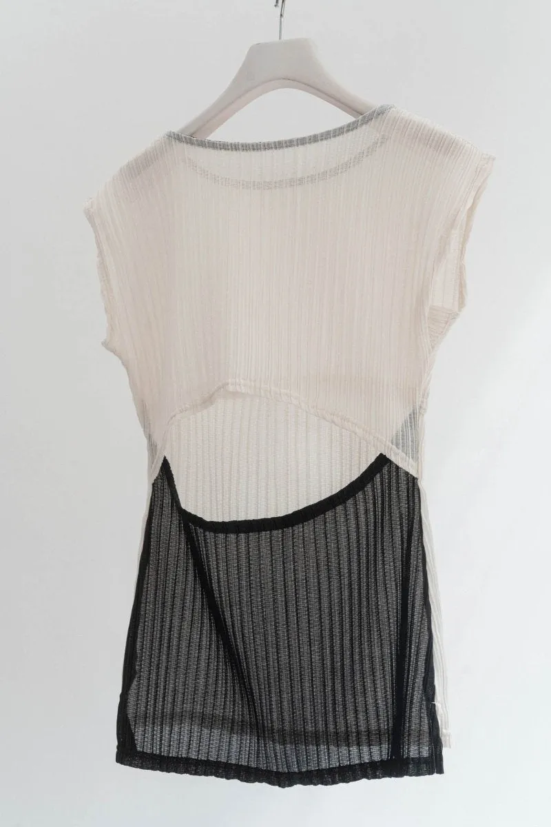 french sleeve ribbed tops/2color