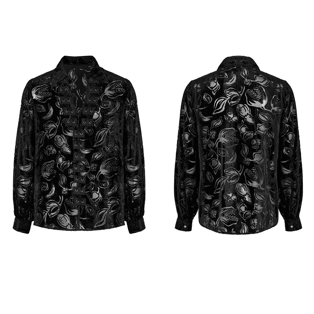 Goth piranha pattern velvet shirt WY-1468CCM