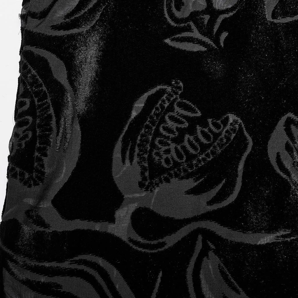 Goth piranha pattern velvet shirt WY-1468CCM