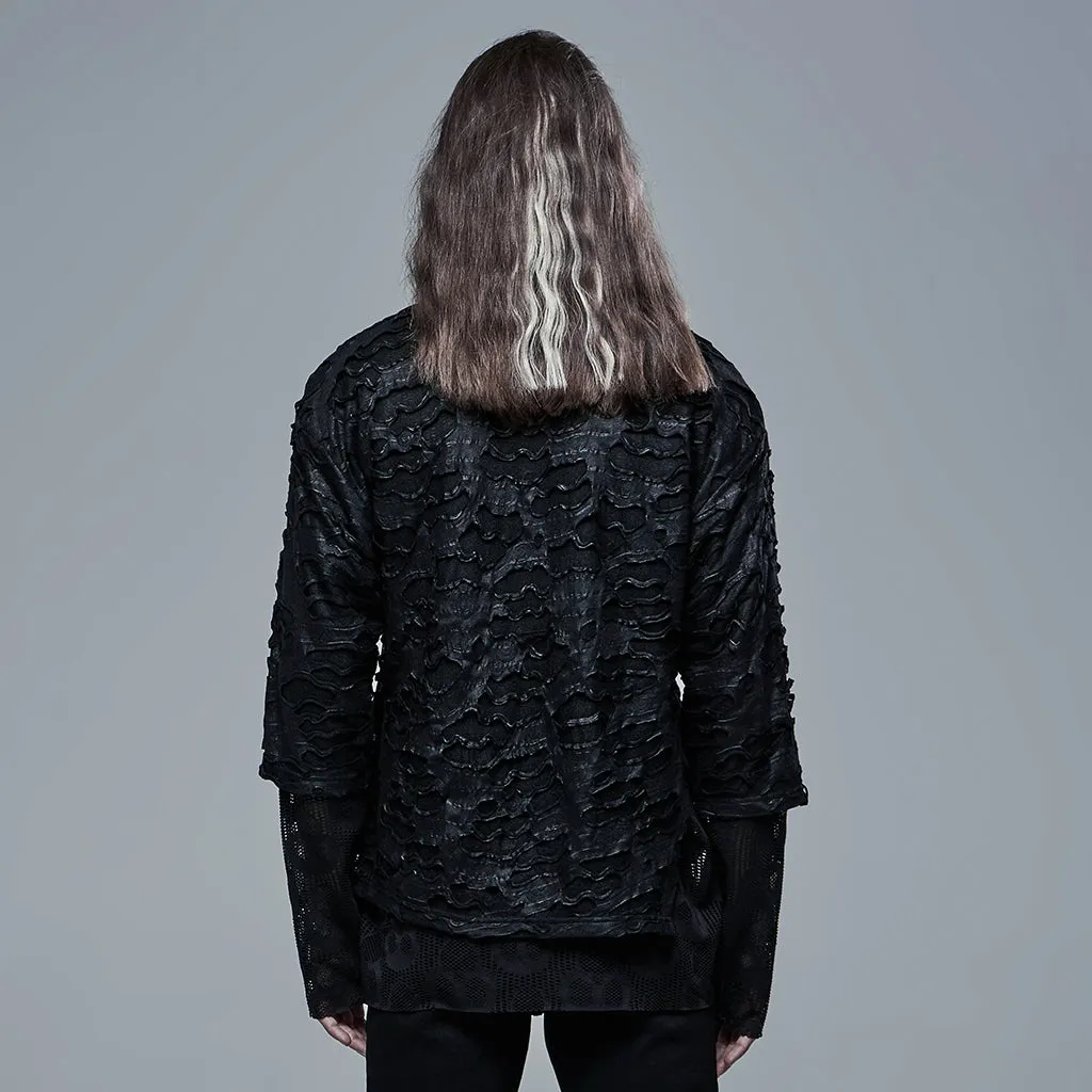 Goth Texture Printed T Shirt WT-686TCM