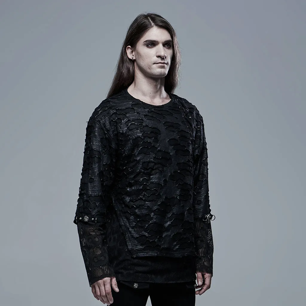Goth Texture Printed T Shirt WT-686TCM