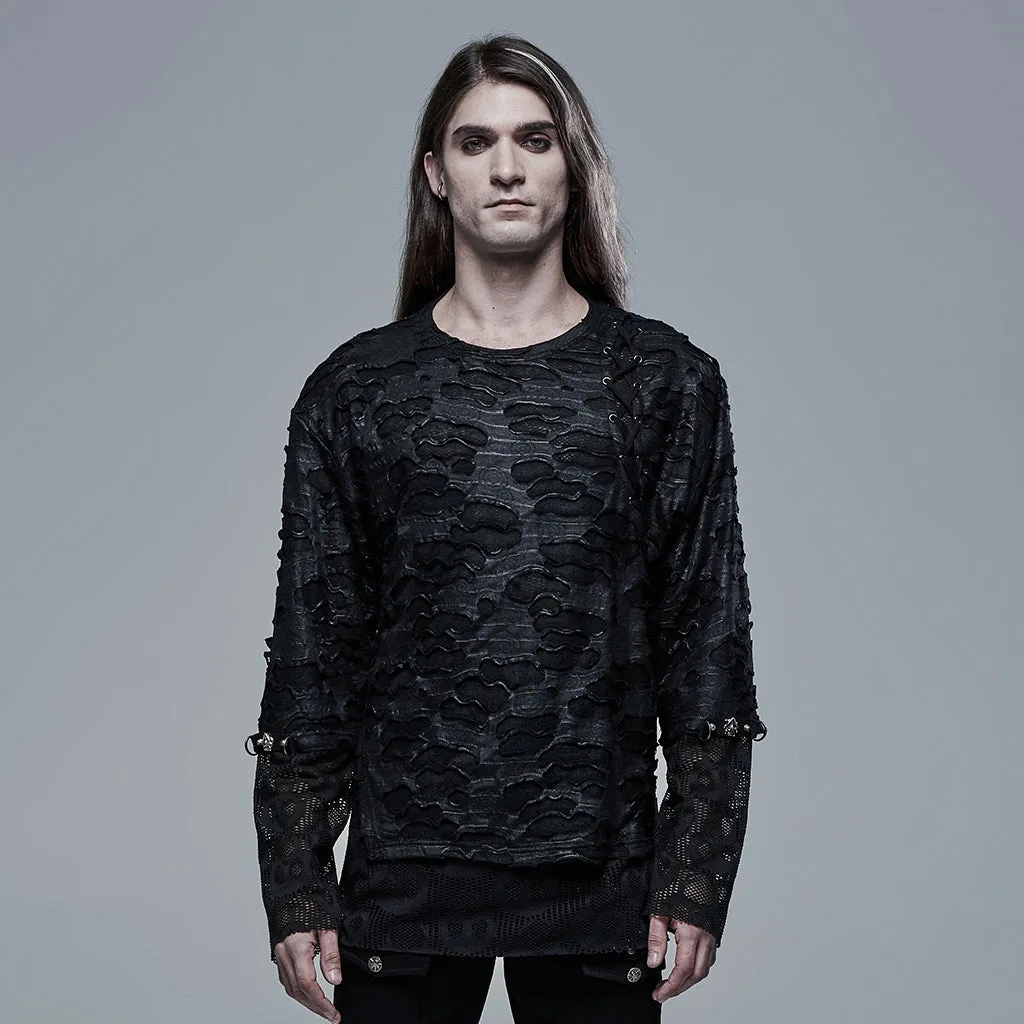 Goth Texture Printed T Shirt WT-686TCM