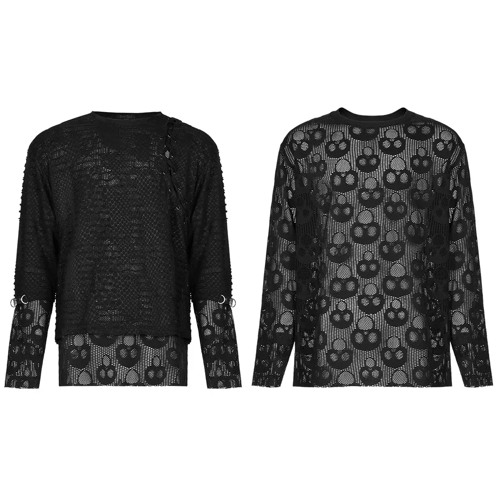 Goth Texture Printed T Shirt WT-686TCM